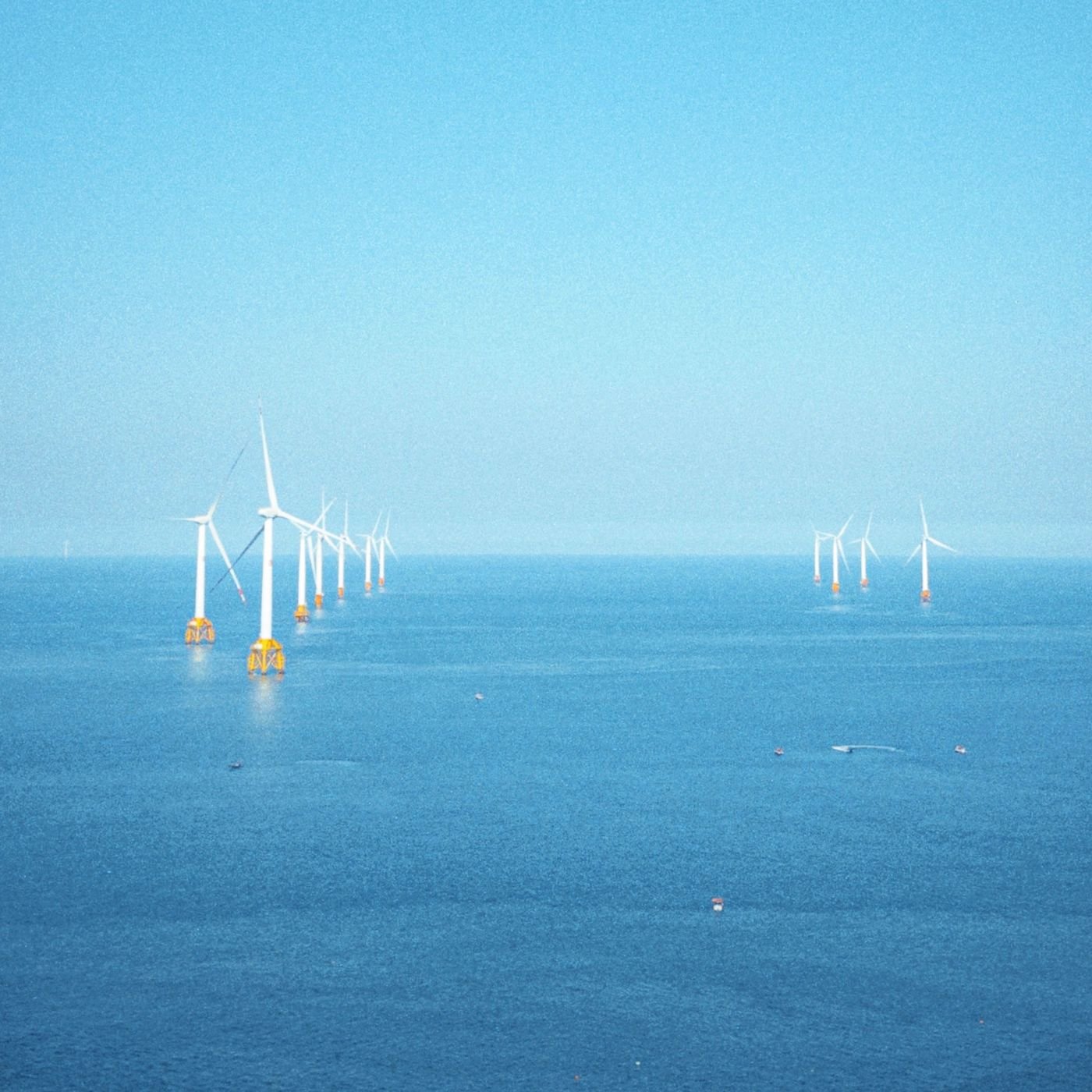 Offshore wind turbines at sea, symbolising the energy transition